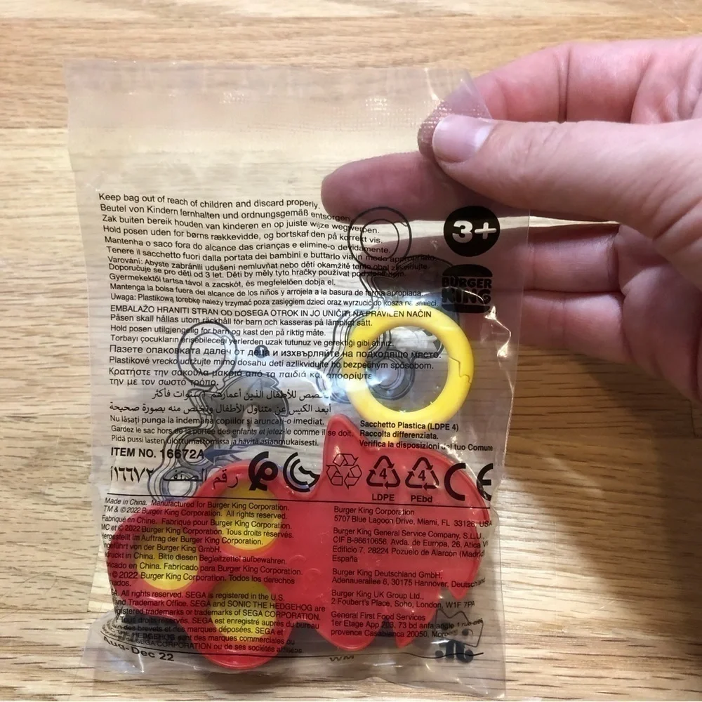 Sonic the Hedgehog Pop It Keychain Fidget Toy NEW